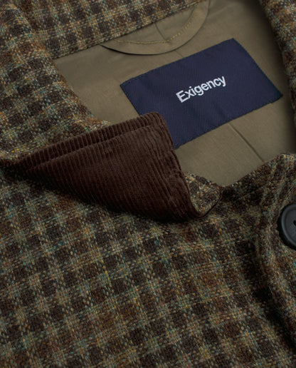 Sobrecamisa cuadros beige
