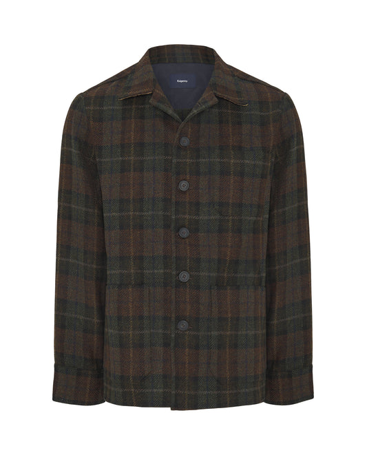Sobrecamisa cuadros marrón