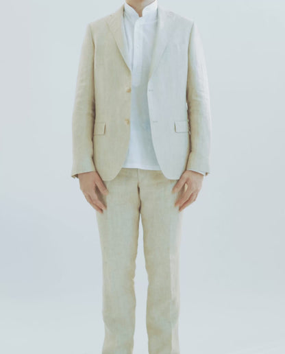 Traje lino beige